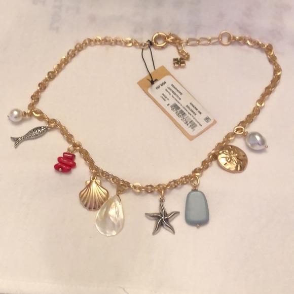 Patricia Nash Egyptian Gold & Silver Ox Finish Seashore Charm Necklace OS NWT - Picture 2 of 16